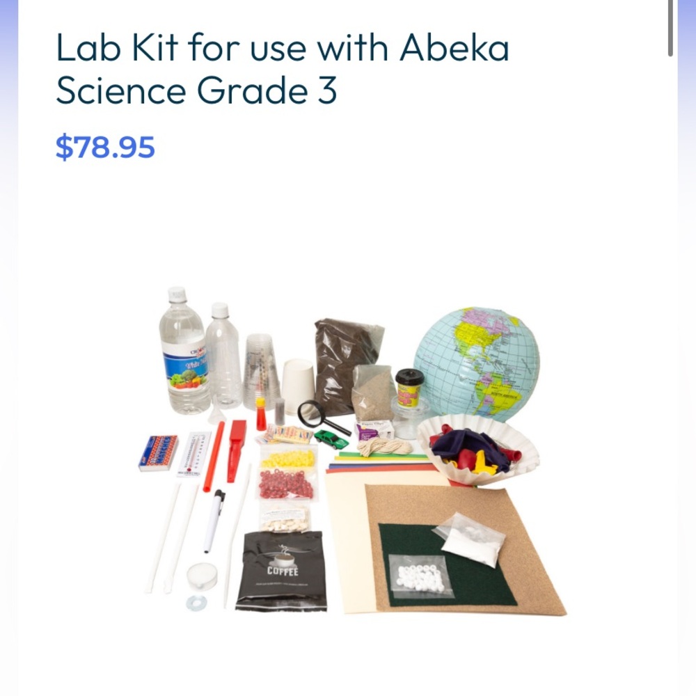 Home Science Tools Grade 3 Lab Kit for Abeka 3rd Grade Science
New, unused